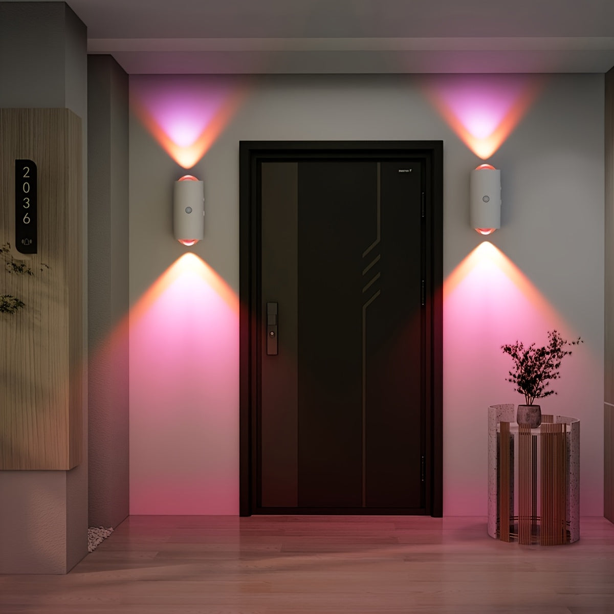 Luz nocturna LED interior de pared, tira de luz de atmósfera de pared con sensor de movimiento, batería recargable, lámpara de atmósfera de gradiente RGB, luz interior regulable, adecuada para entradas, mesitas de noche, mesas y lámparas magnéticas para