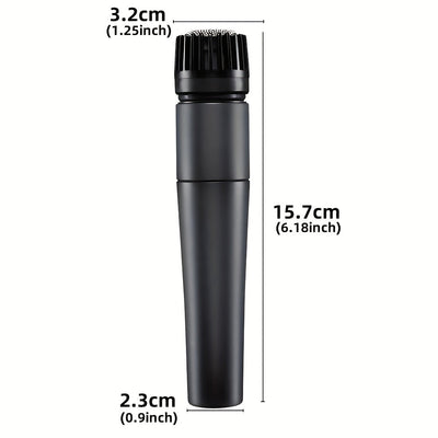 Micrófono dinámico para instrumentos G-MARK SM57 - Calidad profesional, portátil de mano, diseño con clip para presentaciones en vivo y grabación, ideal para baterías y amplificadores, diámetro de 3.2 cm, largo de 15.7 cm, ancho de 2.3 cm, 0.9 pulgadas,