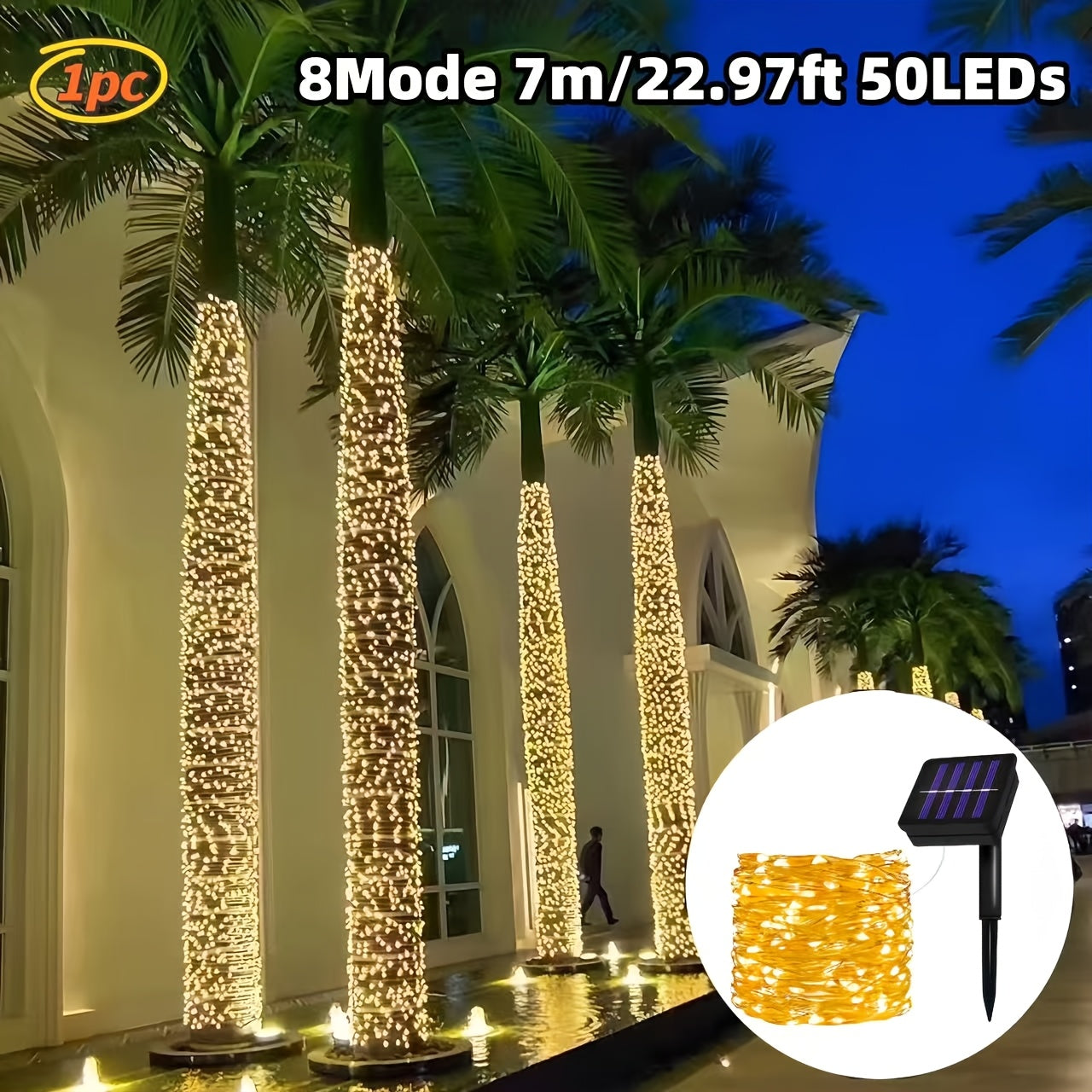 1 unidad de luces LED con energía solar tipo fuegos artificiales - Luces decorativas multicolor vibrantes para interiores/exteriores, fiestas de Navidad, Halloween, jardín y eventos festivos, iluminación festiva, plástico duradero, control con botón