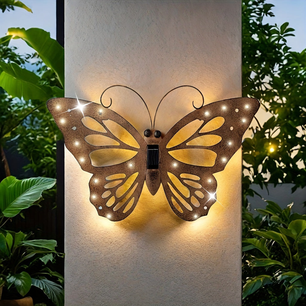 1pc/2pcs Luces Solares, Mariposas Colgantes Vintage, Luces Decorativas IP44 para Exteriores, Jardín Patio Césped, Iluminación Ambiental para Halloween Navidad San Valentín Bodas Cumpleaños, Regalo para Familia y Amigos
