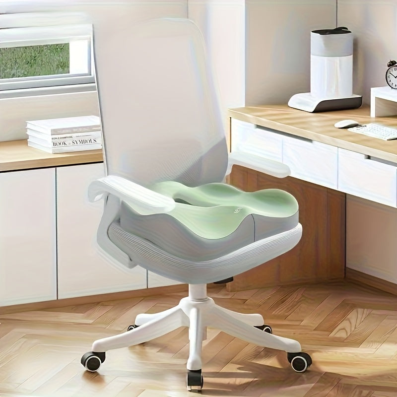Cojín de asiento de coche y silla de oficina ergonómico con espuma de memoria - Cubierta de poliéster, lavable a mano, colores mixtos, diseño de alivio de presión y soporte lumbar, mezcla de alta calidad para el confort de sentarse durante mucho tiempo,