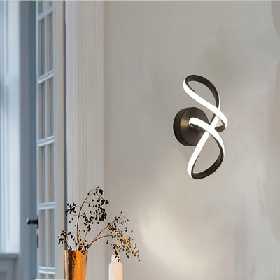 Linterna de pared moderna, fuente de luz LED tricolor en espiral de 18 vatios, 3000-6500K, lámpara de arte para interior, pasillo, galería, dormitorio o sala de estar