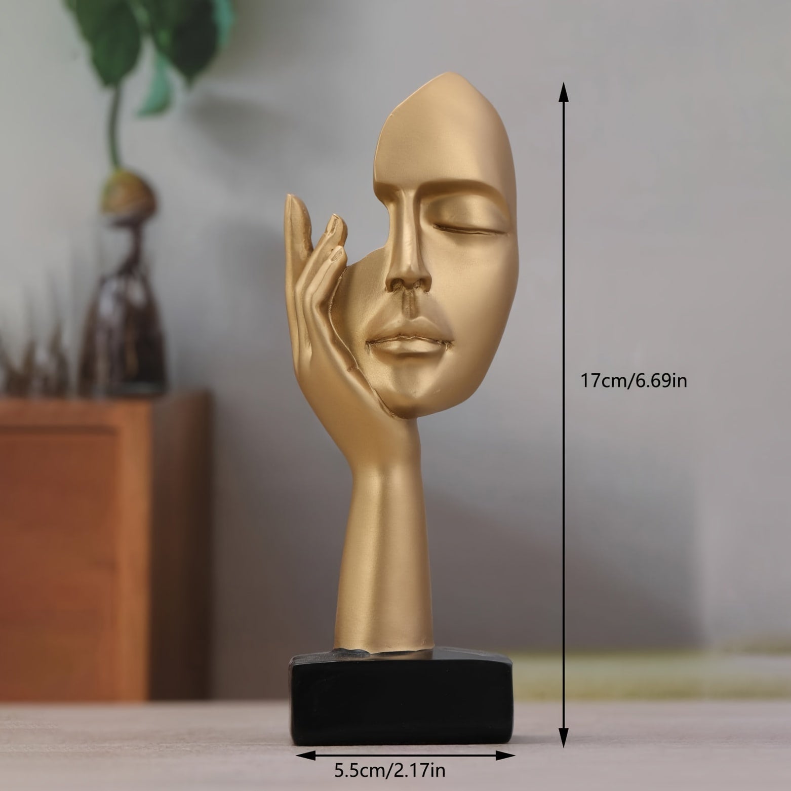 Escultura de resina abstracta para rostro, 1 pieza - Decoración versátil para interiores y exteriores