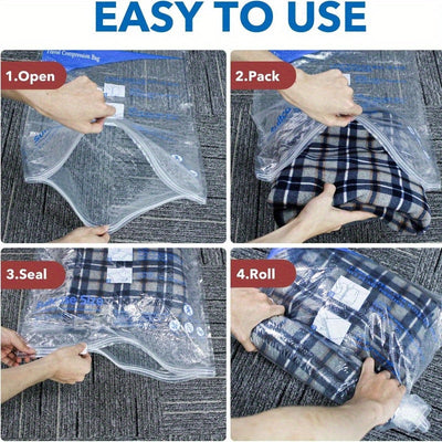 9 paquetes de bolsas de almacenamiento al vacío con bomba de aire manual, 2 XL + 3 grandes + 3 medianas, bolsas selladas que ahorran espacio, compresión hermética para ropa, almohadas, mantas, ropa de cama, plástico, no requiere energía, multiusos, forma
