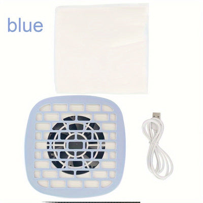 Recopilador de polvo y escombros USB - Herramienta de manicura moderna y duradera de plástico con acentos azules, diseño de 8 ranuras, incluye almohadilla de filtro para técnicos de uñas y uso en casa, eliminador de polvo de uñas, herramienta de belleza