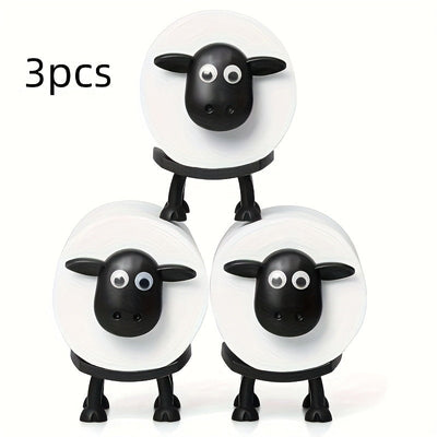 Soporte de papel higiénico de oveja divertido para baño, 3D impreso, soporte de papel higiénico de oveja negra, 3 piezas/2 piezas/1 pieza, contenedor de almacenamiento de papel higiénico, contenedores de almacenamiento de papel higiénico.
