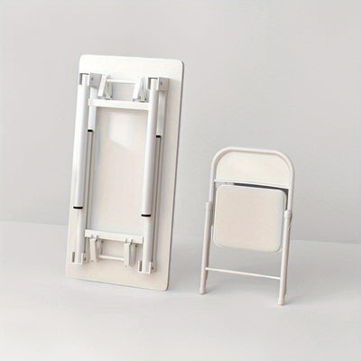 Escribanía plegable blanca moderna - Diseño minimalista y tono blanco, fácil de integrar en diferentes entornos domésticos y de oficina, estructura de madera dura con marco, incluye silla, no requiere energía eléctrica, adecuada para todas las estaciones.