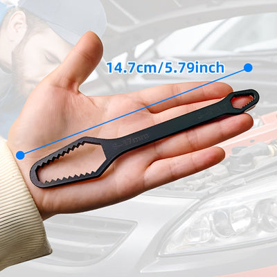 [Llave Torx Ajustable 5mm Negro] Llave Torx Ajustable de 5mm de Grosor Negro - 1ud Llave de Boca Dual Multipropósito, Tamaño de Boca 3-17mm - Herramienta Manual Portátil para Uso Automotriz y Doméstico