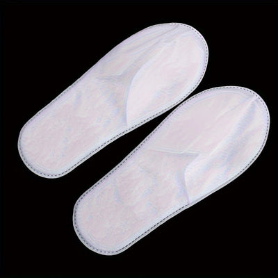 30 Pares de Zapatillas Desechables para Hoteles - Zapatillas Higiénicas y Transpirables para Spa, Grises y Blancas, Cómodas para Viajes y Uso en Espacios de Limpieza, Suministros de Poliéster Duraderos de Un Solo Uso