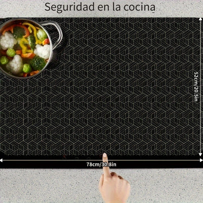 1pieza Alfombrilla de silicona extra grande para encimera, se puede cortar, alfombrilla de protección para estufa antiarañazos y resistente al calor, fácil de limpiar, cubierta antideslizante, alfombrilla de aislamiento resistente al aceite, adecuada par