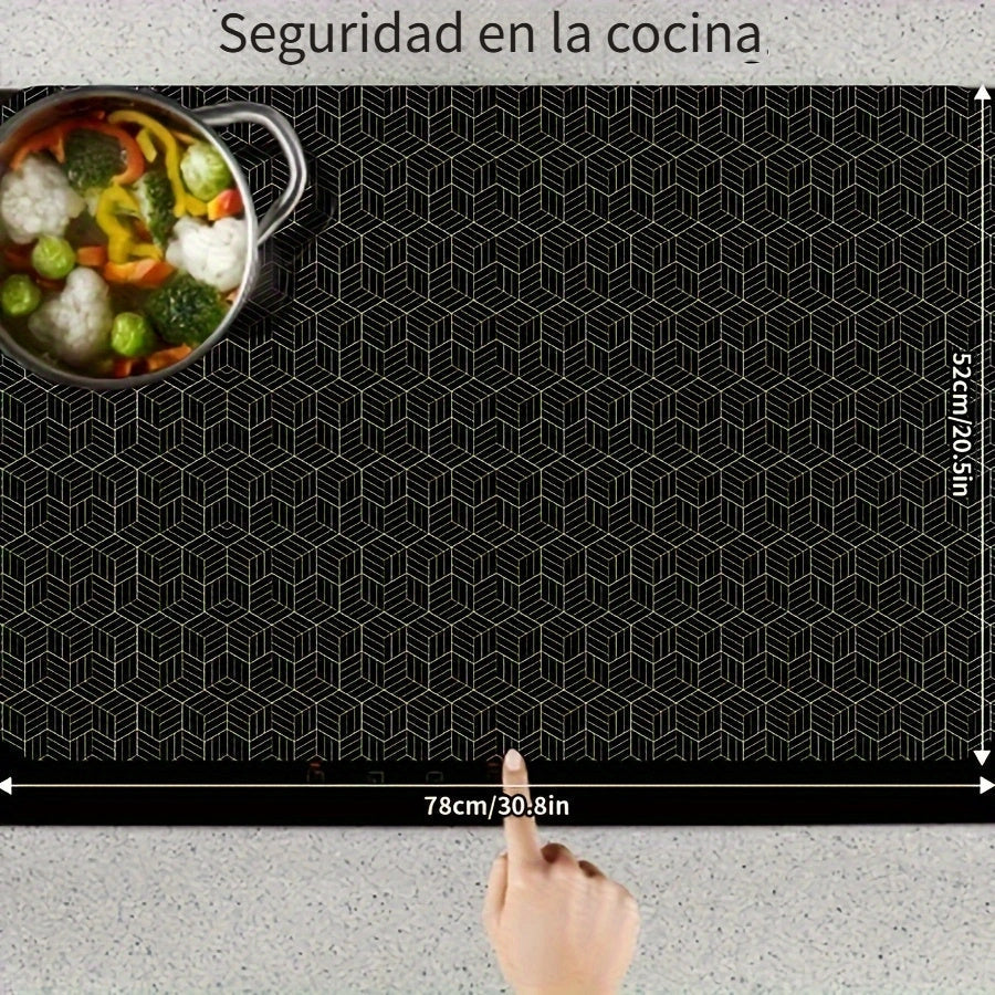1pieza Alfombrilla de silicona extra grande para encimera, se puede cortar, alfombrilla de protección para estufa antiarañazos y resistente al calor, fácil de limpiar, cubierta antideslizante, alfombrilla de aislamiento resistente al aceite, adecuada par