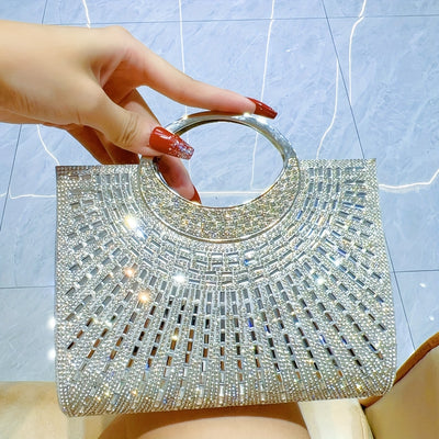 Clutch Brillante con Pedrería para Noches de Fiesta, Bolso de Hombro para Banquetes y Eventos de Fin de Semana, Bolsa de Cena para Mujer que Guarda Maquillaje Diario, Ideal como Regalo