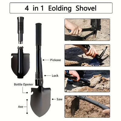 Paleta de Jardinería, Pala Plegable Multifuncional Portátil - Metal Duradero, Ideal para Camping y Jardinería, Diseño Compacto que Ahorra Espacio, Herramienta Esencial para Días Lluviosos