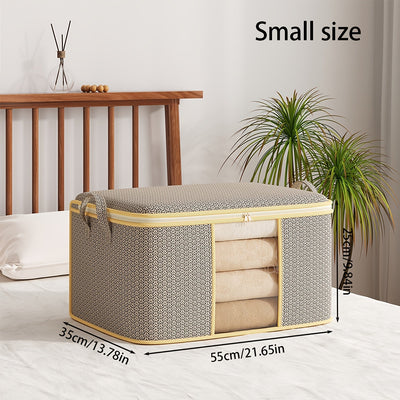 1pc Bolsa de Almacenamiento Plegable Extra Grande, Tela No Tejida con Asas Reforzadas, Organizador Portátil Independiente para Ropa, Mantas y Ropa de Cama, Cremallera Duradera y Ventana Transparente, Capacidad Inferior a 3.2 Pies Cúbicos, Organizador de