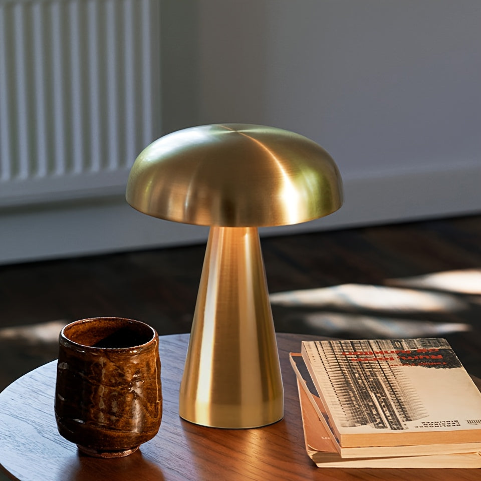 Linterna de Mesa Portátil de Metal con LED, Funciona con Batería para Sala de Estar y Dormitorio, Decoración para Fiestas, Luz Nocturna Recargable por USB con Sensor Táctil, Ajuste de Brillo y Color, Regalo Ideal para Festividades