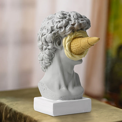 1pc, Escultura de David en helado amarillo, decoración de escritorio moderna y simple para dormitorio, sala de estar y entrada europea