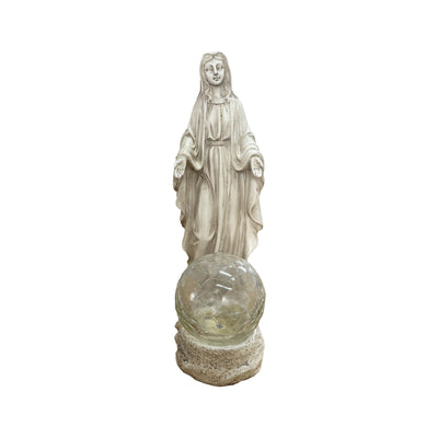 Estátua de la Virgen María Oasis Solar, arte de resina, adorno de jardín autosoportante, tema de Natividad festivo para patio, césped, balcón, estanque, decoración de Navidad, Pascua, Janucá, Acción de Gracias, batería de níquel de 200mAh