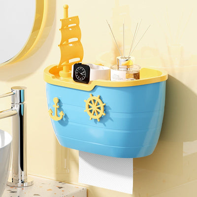 Porta Papel Higiénico Impermeable y Duradero para Baño con Diseño de Barco a Vela, Estilo Moderno