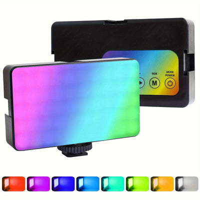 Luz de Video LED RGB ZOMEI WL-R2 - Portátil, Recargable, Panel de Luz para Cámara con Color Completo de 0-360°, CRI 95+, Temperatura Ajustable (2500-9000K), Brillo Regulable para Vlogging, Fotografía y Transmisión en Vivo