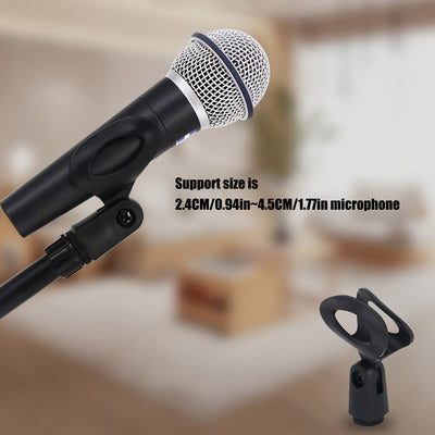 SIAETIUR Tripode de micrófono de hierro, altura ajustable, conector XLR, soporte de micrófono de metal portátil para grabaciones y presentaciones en vivo