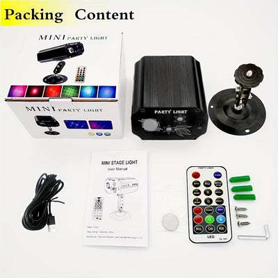 Luces de Escenario Láser RGB para DJ - Proyector LED con Sincronización Dinámica de Voz - Control Remoto para Karaoke, KTV, Fiestas de Baile, Cumpleaños, Bodas - Crea un Ambiente Inolvidable