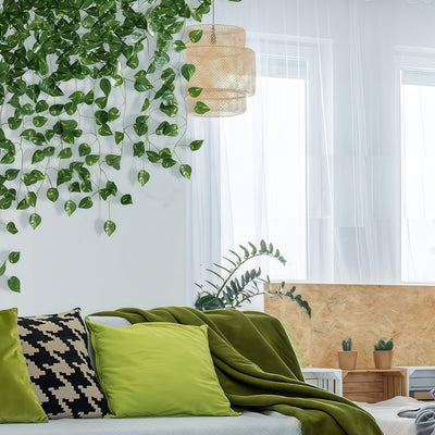 12 piezas de supergrandes y extra largas de 72 hojas de tiras de vino - Arco floral elegante blanco y verde para bodas, aniversarios y decoración al aire libre, perfecto para decoración de lobby de hotel, patio y decoración de salón, decoración de bodas