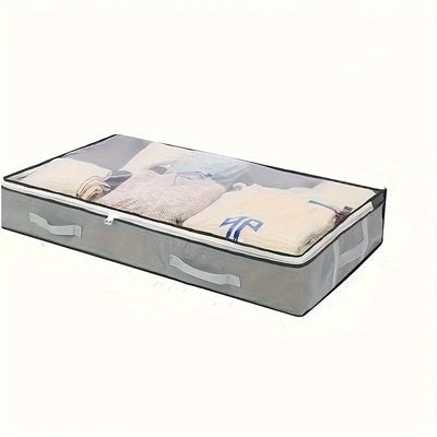 1pc Organizador rectangular de almacenamiento debajo de la cama de estilo Luxe con asas, bolsa de organización de ropa y edredones de gran capacidad no impermeable para decoración de dormitorio, uso multiusos, almacenamiento debajo de la cama