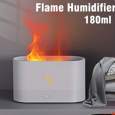1pc Máquina De Aromaterapia De Llama Simulada, Humidificador De Llama De Escritorio Para El Hogar, Adecuado Para Vaporizar Y Humectar La Cara, Decoración Del Hogar Estética, Decoración De Habitaciones Esencial De Otoño E Invierno