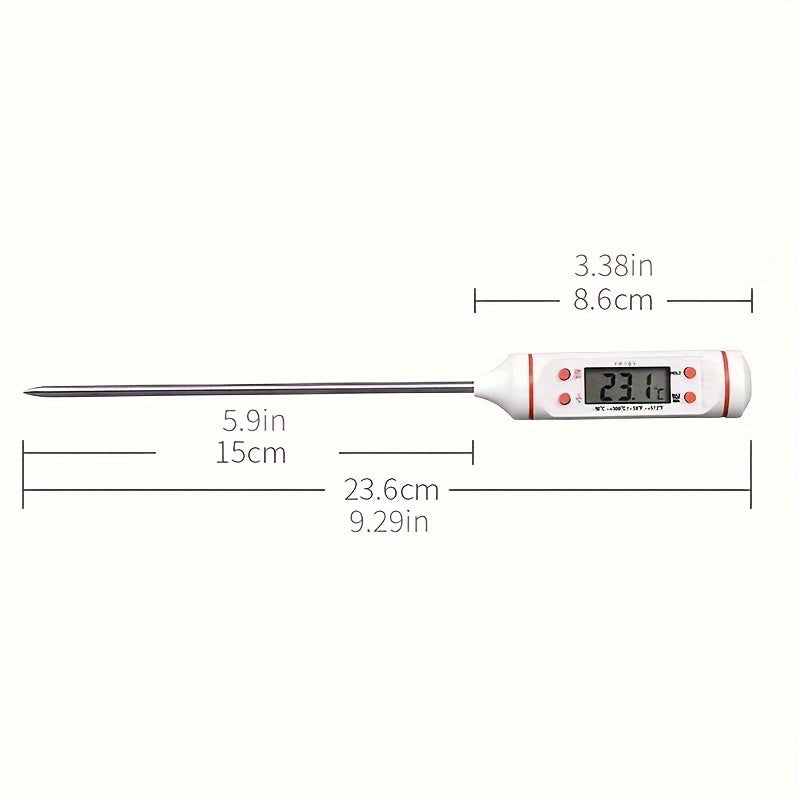 Termómetro Digital de Lectura Instantánea para Carne de 1 Pieza con Sonda - Perfecto para BBQ, Leche y Cocción de Dulces - Gadget de Cocina Esencial
