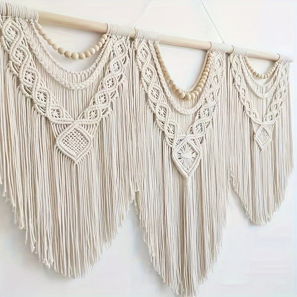Tapiz bohemio con borlas grandes, decoración tejida a mano elegante para el hogar, dormitorio, sala de estar, bodas, fiestas de Halloween y Navidad