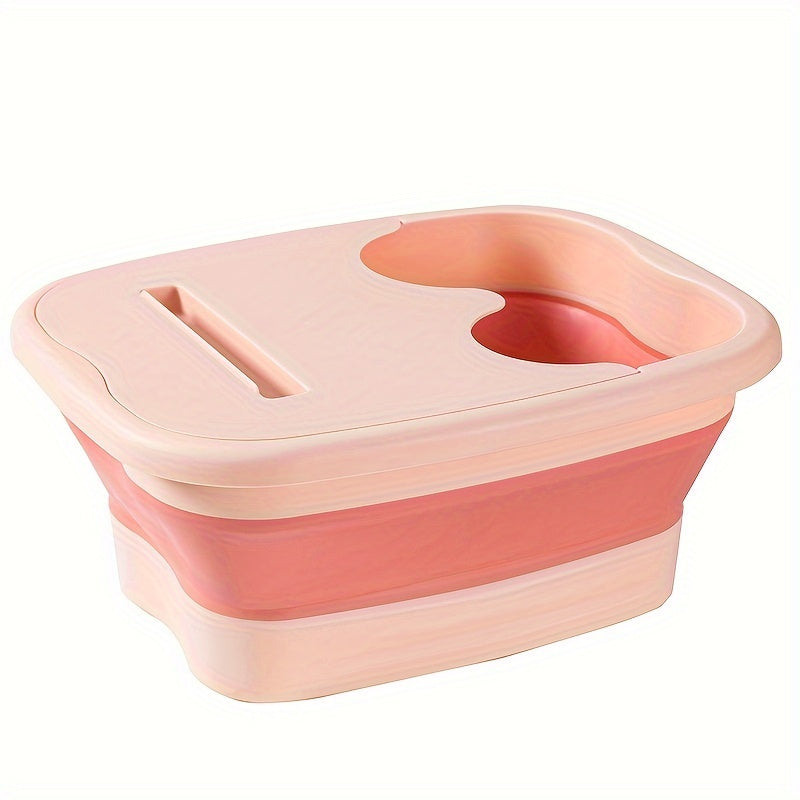 Baño de pies plegable - Sumergir los pies portátil sin electricidad con correas ajustables, material duradero PP y agujeros de ventilación para spa en casa, relajación, pedicura - Colores pastel (rosa, azul, verde, púrpura), sumergir los pies, sumergir l