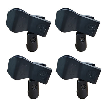 4 piezas de clips de soporte de micrófono para PC negros, soporte de micrófono con cable e inalámbrico giratorio, accesorios de montaje