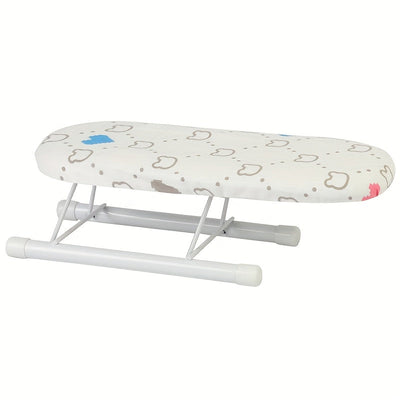 Tablero de planchar compacto con patrones variados, pies antideslizantes plegables, base resistente al calor, diseño ahorrador de espacio, ideal para costura y manualidades, tablero portátil pequeño
