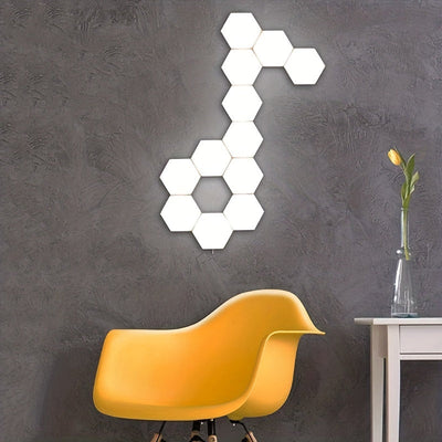 Juego de 6 luces nocturnas LED hexagonales controladas por tacto, iluminación decorativa blanca innovadora para uso interior y exterior
