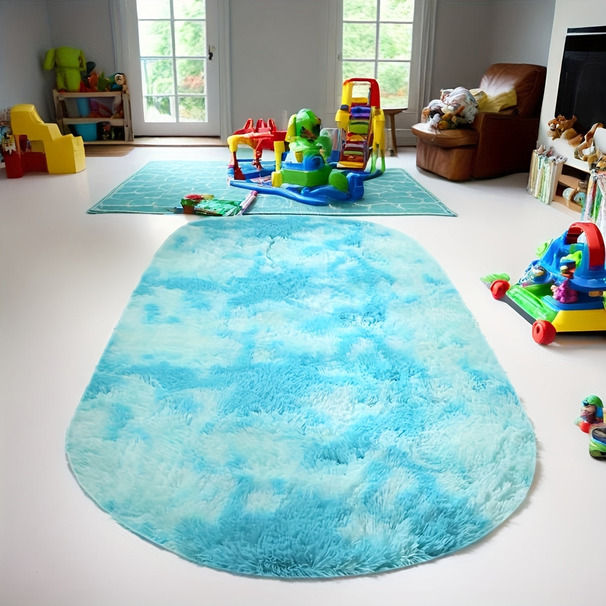 [Textura Suave] Alfombra Ovalada Ultra-Suave - Super Peluda, Antideslizante, Alfombra para Dormitorio, Sala de Estar y Decoración de Dormitorio - Alfombra Cómoda para Lado de Cama o Mesa de Café en Rosa, Beige, Gris, Verde y Negro, Alfombra para Decoraci