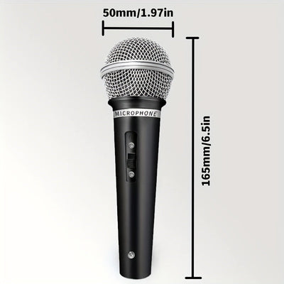 Microfono Dinámico Rzosom con Cable y Conector de 6.5mm - , para Karaoke, Presentaciones en Vivo, Reuniones y Streaming Doméstico, Alimentación por DC, Malla Reductora de Explosivos, Diseño Elegante, Equipo de Audio para Reuniones, Construcción Robusta,