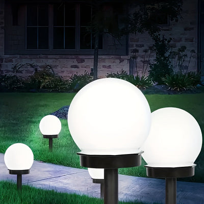 Juego de 4 piezas de luces solares decorativas IP44 para exteriores, luces solares LED para césped con forma de bola. Adecuadas para patio, césped, camino, barbacoa, garaje y jardín, fiestas de vacaciones, decoración de senderos de jardín, mejor elección