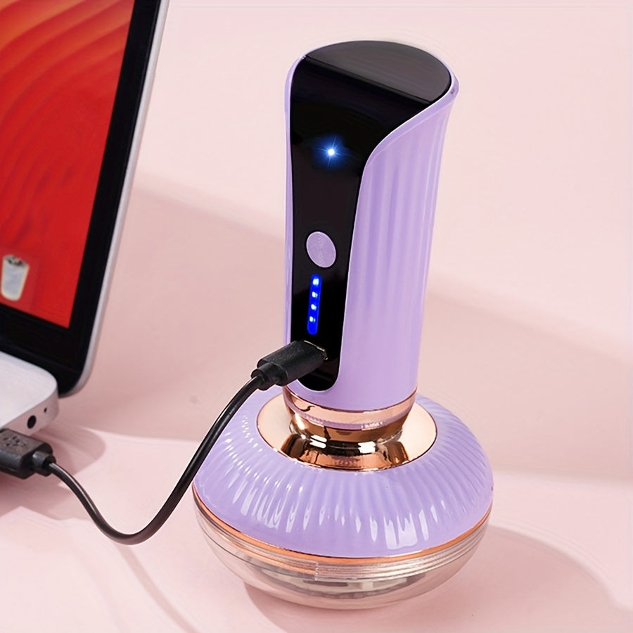 Eliminador de Pelusa y Afeitadora de Tela Recargable USB MIGUAN - Morado y Dorado Rosa, Despelusador de Suéteres con Pantalla Digital, Eliminación Eficiente de Pelusa para Ropa y Muebles, Eliminador de Pelusa para Ropa