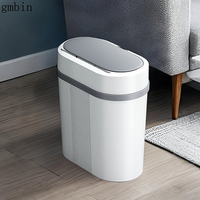 Bolsa de basura automática con tapa inalámbrica, duradera, alimentada por batería, a prueba de olores, ideal para el hogar, la cocina y el baño - Diseño moderno para interiores, bolsa de basura para baño