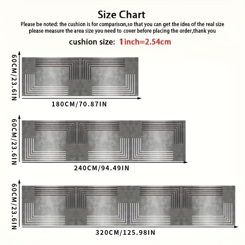 Alfombra geométrica moderna, 1 unidad - Liviana, antideslizante, lavable a máquina, de poliéster, para pasillo, dormitorio, cocina, baño - Diseño rectangular con patrones en zigzag en blanco y gris, tapetes para sala