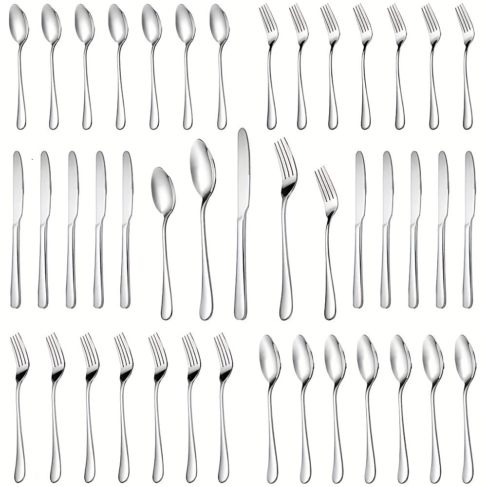 Juego de cubiertos de 30 piezas para 6 personas, juego de vajilla de acero inoxidable de alta gama, pulido a espejo, juego de vajilla duradero para el hogar, incluye tenedor, cuchillo y cuchara, apto para lavavajillas, regalo para el Día del Padre, Día d