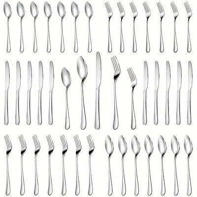 Juego de cubiertos de 30 piezas para 6 personas, juego de vajilla de acero inoxidable de alta gama, pulido a espejo, juego de vajilla duradero para el hogar, incluye tenedor, cuchillo y cuchara, apto para lavavajillas, regalo para el Día del Padre, Día d