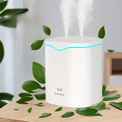 1 pieza, humidificador de niebla de gran capacidad de 2 litros, 67,63 onzas, portátil, humidificador de niebla dual de 2 litros para interiores, USB, difusor de aire con tecnología sonora, humidificador de aromaterapia, no requiere baterías, alimentado p