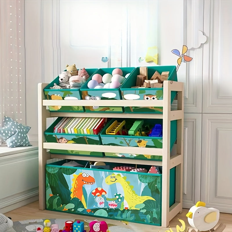 Organizador de Juguetes y Ropa en Madera Maciza - Estante Multifuncional para Habitaciones Infantiles y Dormitorios | Disponible en Varios Tamaños y Colores | Incluye Cajas de Almacenamiento, Diseño Duradero, Regalo Ideal