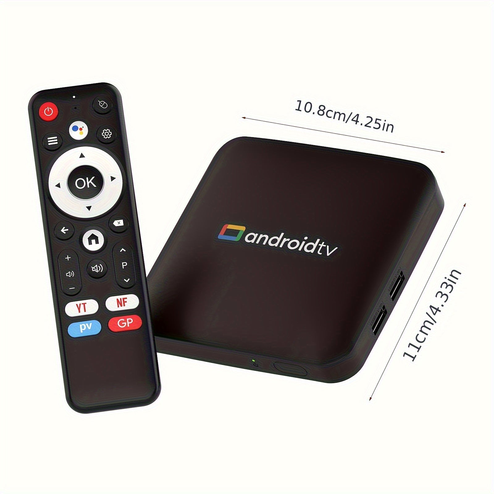 TV Box Inteligente H96 MAX Jingchen S905L3 Quad Core CPU Android 14.0, 2GB/16GB RAM, Salida 4K HD, WiFi Dual Band 2.4G/5G, BT4.0+LAN, Asistente de Voz Google, 2 Puertos USB 2.0