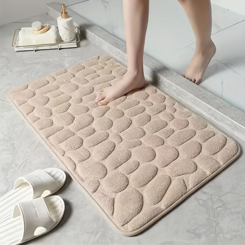 1 alfombra de baño de espuma con memoria, suave al tacto y de secado rápido, antideslizante, lavable a máquina, respaldo de poliéster, ligera y cómoda, ideal para baño, ducha o uso en interiores, fácil de limpiar y mantener