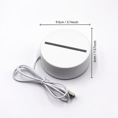 Base LED 3D Compacta para Arte en Vidrio - Alimentada por USB, Luz Blanca Cálida, Diseño Elegante en Negro, Luz Nocturna Ideal para Exhibiciones de Arte en Cristal y Vidrio en Dormitorio, Sala de Estar o Oficina (Pilas No Incluidas)