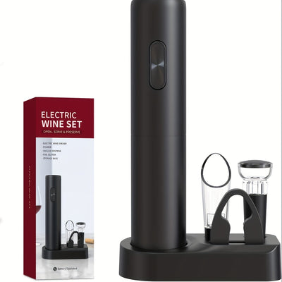 Conjunto de abridor de vino eléctrico automático con cortador de papel de aluminio - Perfecto para fiestas y amantes del vino - Regalo de accesorios de cocina