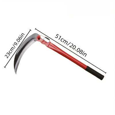 Cuchilla plegable de acero de manganeso de alta resistencia - Hojas afiladas de largo manejable ergonómico para jardinería, maleza, césped y camping - Herramienta duradera para exteriores con mango reforzado y construcción sólida, herramientas de jardine