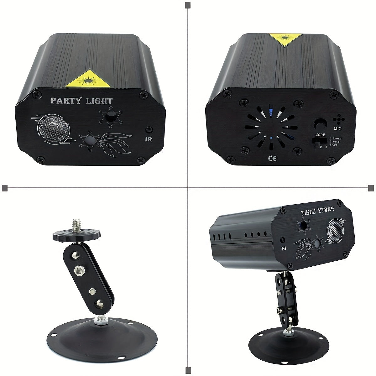 Luces de Discoteca Sonic DJ - Proyector de luz para escenarios con cuerpo totalmente de aluminio, múltiples modos y control remoto para decoraciones navideñas, fiestas, cumpleaños, bodas y eventos en vivo
